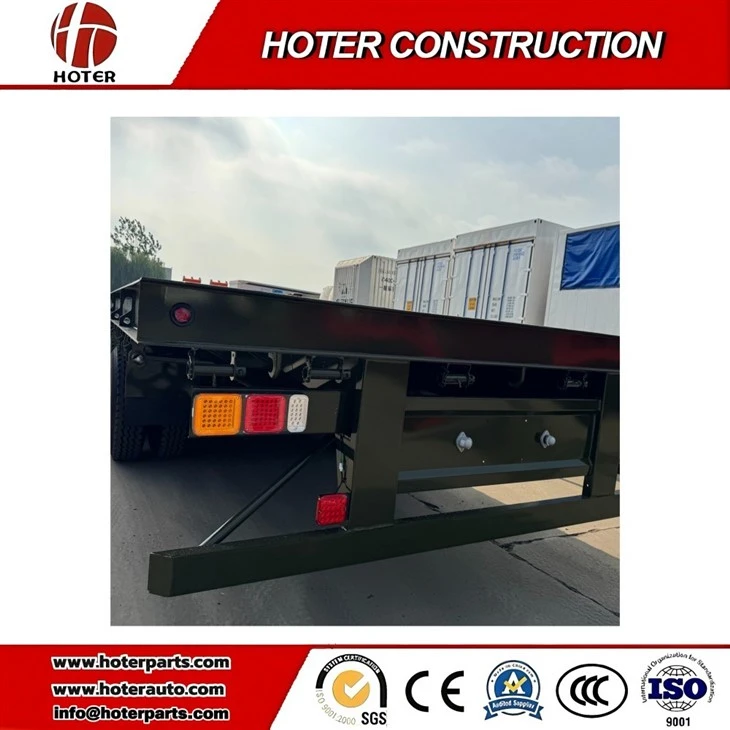 5 axle flatbed trailer rear view